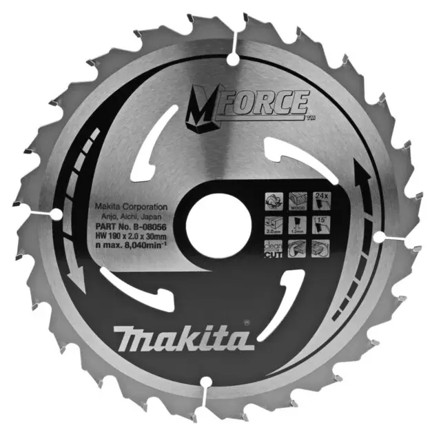 Makita Zaagblad Mforce 190x30x2,0 24T15G B-08056 Beperkt Aanbod