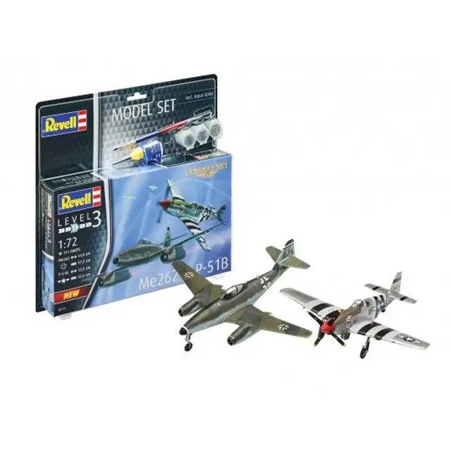 Revell Model Set Combat Set Me262 & P-51B Mustang Gratis Retour