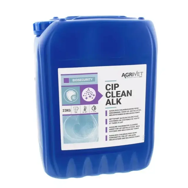 Superprijs Agrivet CIP Clean Alk Reinigingsmiddel - Alkalisch - Chloorhoudend - 20 Liter | 23 kg