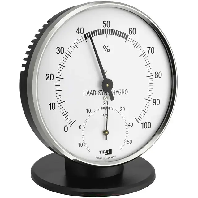 Garantie Inbegrepen TFA Thermo / Hygrometer Analoog Ø102mm Met Metalen Ring