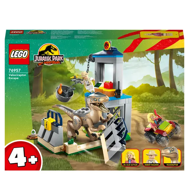 LEGO Jurassic 76957 - World Velociraptor ontsnapping Wereldwijde Verzending