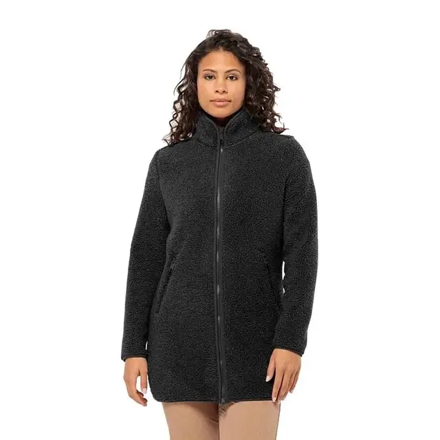 Jack Wolfskin High Curl Coat Black Dames - Maat M Koopje