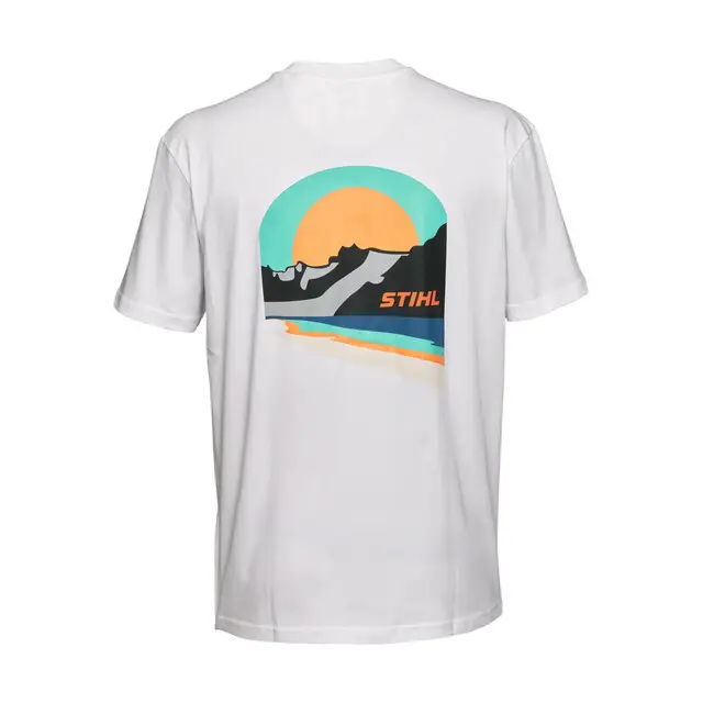 Stihl T-shirt SZ L SUNSET WHITE wit Geld-Terug-Garantie