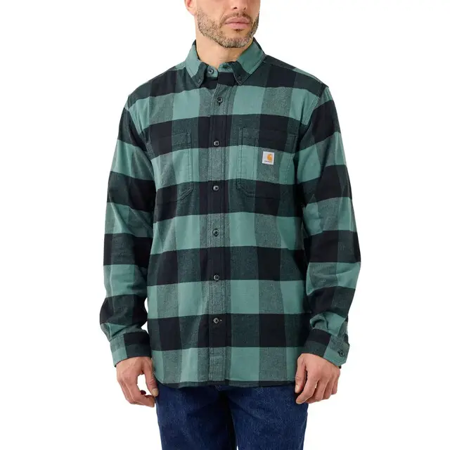 Populair Carhartt 105432 Woven Shirts Slate Groen S