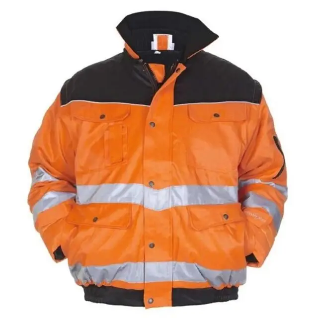 Hydrowear Hi-Vis All Season Jack Halifax Oranje/Marine Maat XL Populair