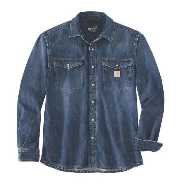 Carhartt Heren Shirt Ruime Pasvorm Blauw - Maat L Origineel