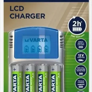 Varta LCD Charger Incl. 4x AA 2600mAh + 12V + USB Express Levering
