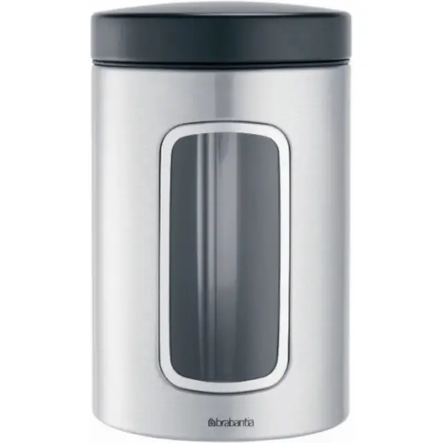 Brabantia Vensterbus 1,4 liter met Matt Black deksel, Matt Steel Fingerprint Proof Authentiek