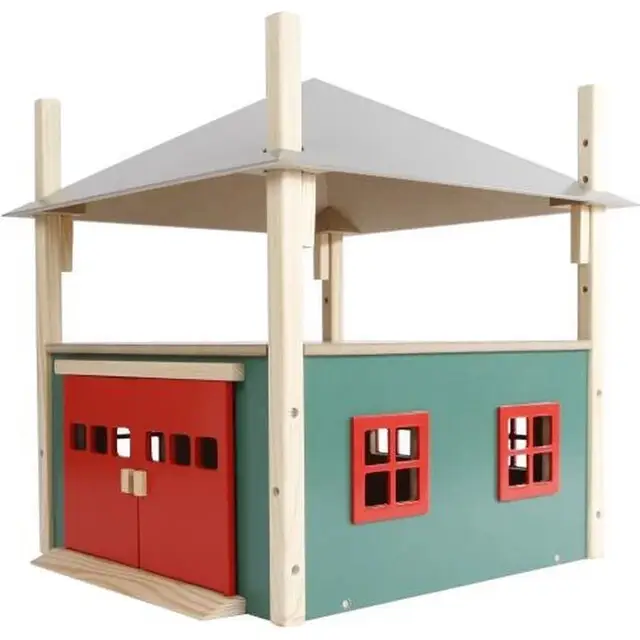 Wereldwijde Verzending Kids Globe Houten Hooiberg met Berging 1:32