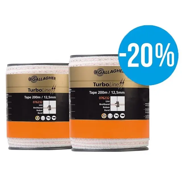 Modern Gallagher Schriklint TurboLine (12,5 MM / Wit) - 2 x 200 Meter