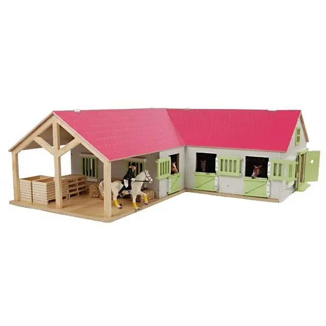 Kids Globe 362167 - Paardenstal Met 3 Boxen 1:24 Op = Op
