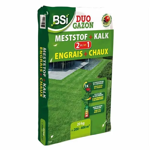 BSI Duo Gazon Meststof + Kalk - 20 kg Lage Prijs