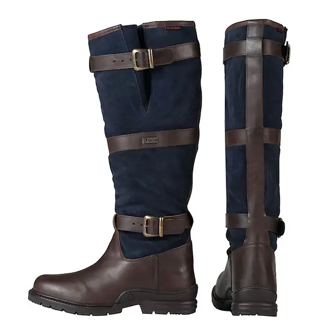 Horka Leren Outdoorlaars Highlander Blauw - Maat 37 In De Mode