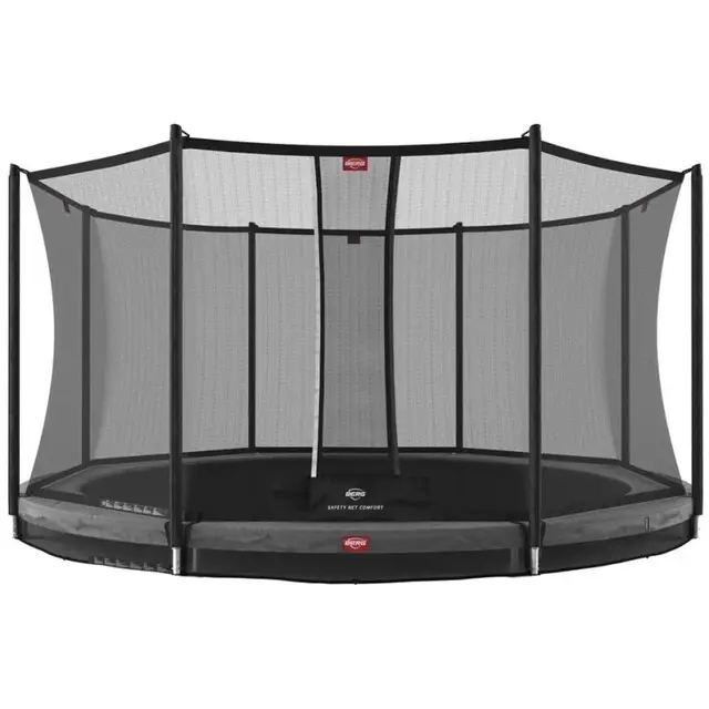 BERG Trampoline Favorit Inground Grijs - Ø 200 cm Safety Net Comfort Speciale Aanbieding