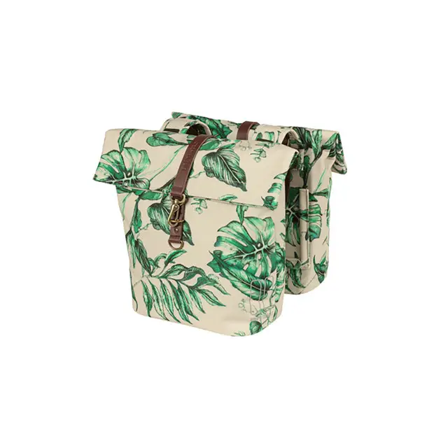 Beperkt Aanbod Basil Ever-Green Dubbele Fietstas 28-38 l - Creme
