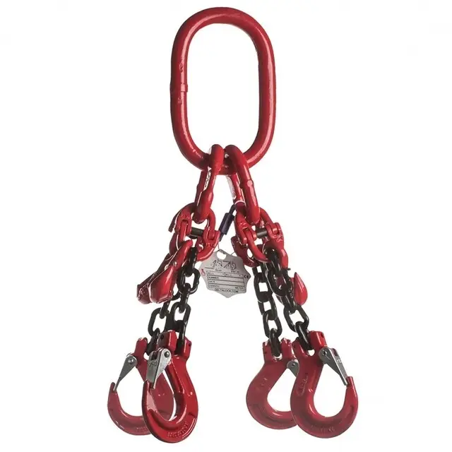 Direct Beschikbaar DELTALOCK Grade 80 Hijsketting 4-sprong - 13 mm x 3 Meter - Gaffelklephaak En Inkorthaak