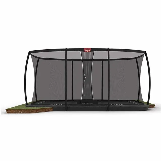 Nieuw Model BERG Ultim Elite Trampoline Flatground 500 x 300 Grijs - Met Veiligheidsnet Deluxe XL
