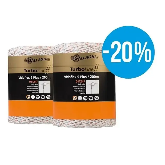 Fabrieksprijs Gallagher Schrikdraad (2 x 400 Meter / Wit) - Vidoflex 9 Plus