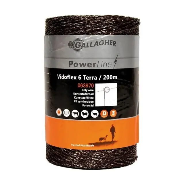 Gallagher Schrikdraad (200 Meter / Terra) - Vidoflex 6 Finale Uitverkoop