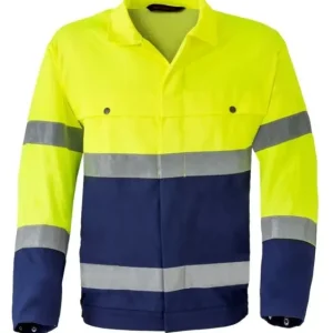 Exclusief HaVeP Jack 5105 Drukknoop Blauw/Geel Maat 66