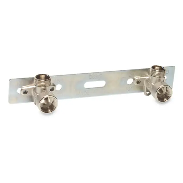 Multi-Fit Dubbele muurplaat 90° messing 1/2 inch Lage Kosten