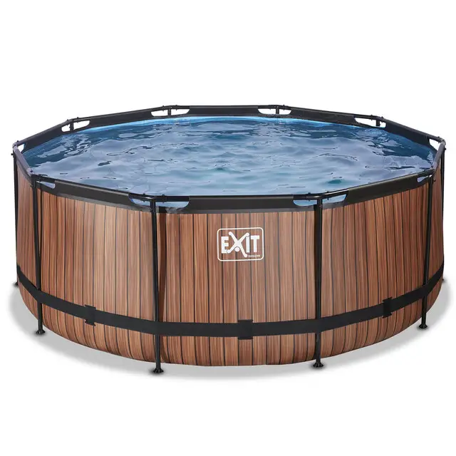 Wereldwijde Verzending EXIT Opzetzwembad Wood Bruin Rond - Ø 360 x 122 cm
