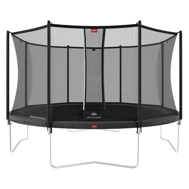BERG Favorit Regular Trampoline Rond 430 x 430 Grijs - Met Veiligheidsnet Comfort Seizoensaanbieding