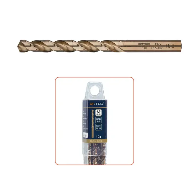 Rotec HSS-E Spiraalboor Type '110' DIN 338 HD-S - Ø8,5 mm - 5 stuks Merkproduct