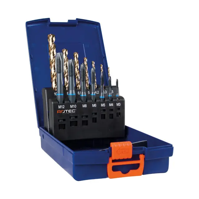 Korting Rotec HSS-E Inox 1000 Machinetappenset Type '331 - Doorlopend - M3-M12 - 7+7-delig