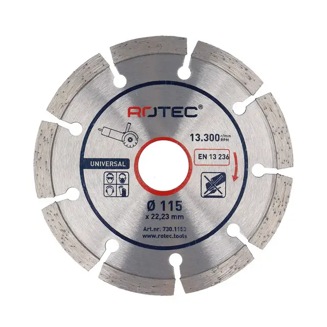 Rotec Diamantzaagblad Type '730 Universeel Opti-Line - Ø115 x 2,0 x 22,2 mm Direct Beschikbaar
