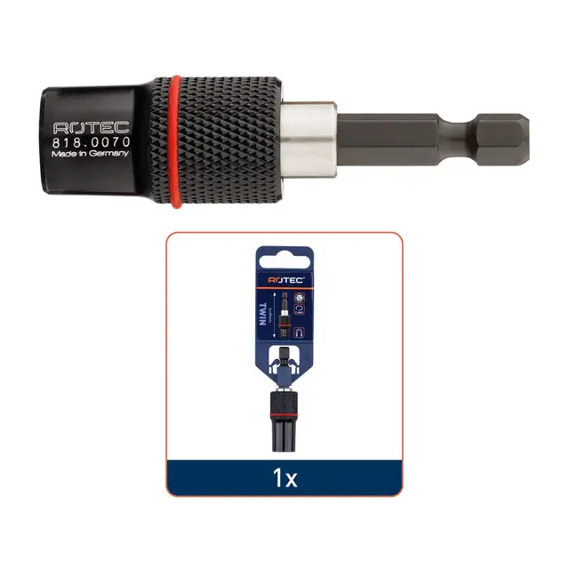 Rotec TWIN Magnetische Bithouder - Met Snelspan - E6.3 x 65 mm Shop Nu
