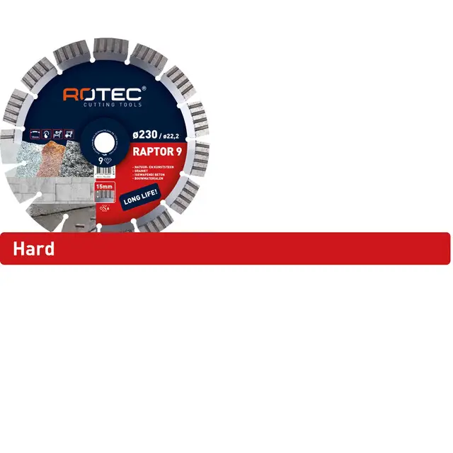 Rotec Diamantzaagblad Raptor 9 - Ø125 x 22,2 mm Garantie Inbegrepen