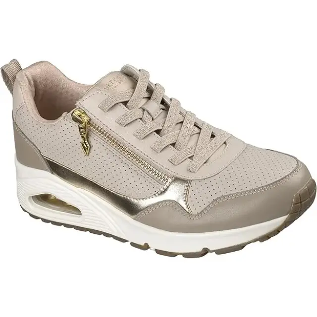 Skechers Sneaker Taupe Duraleather Mesh Maat 38.5 Must-Have