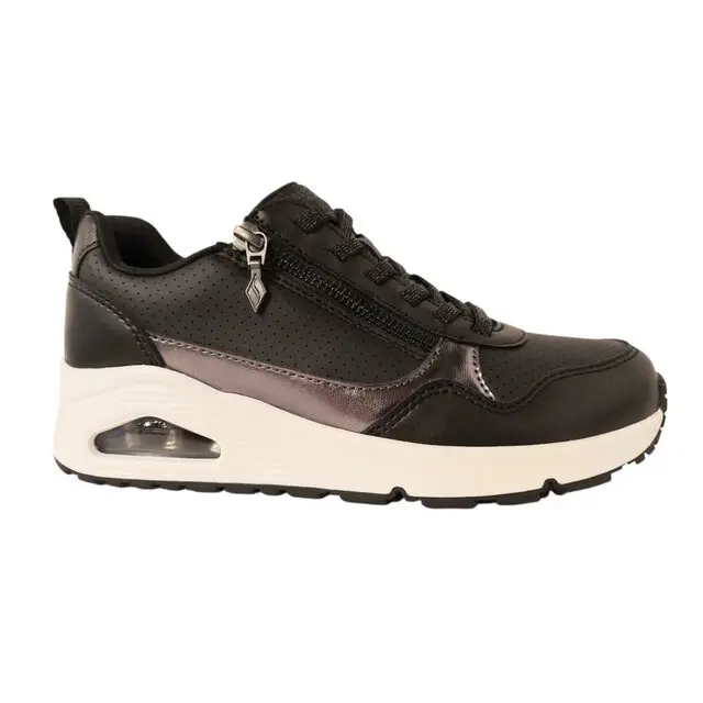 Skechers Sneaker Black Duraleather Mesh Maat 35.5 Betaalbaar