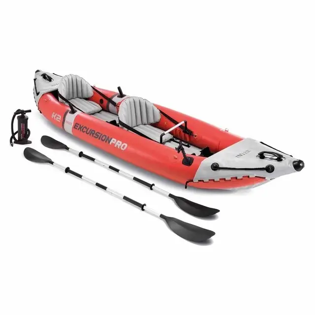 Nu Kopen Intex Excursion Pro Opblaas Kayak Rood/Grijs 384 x 94 x 46 cm