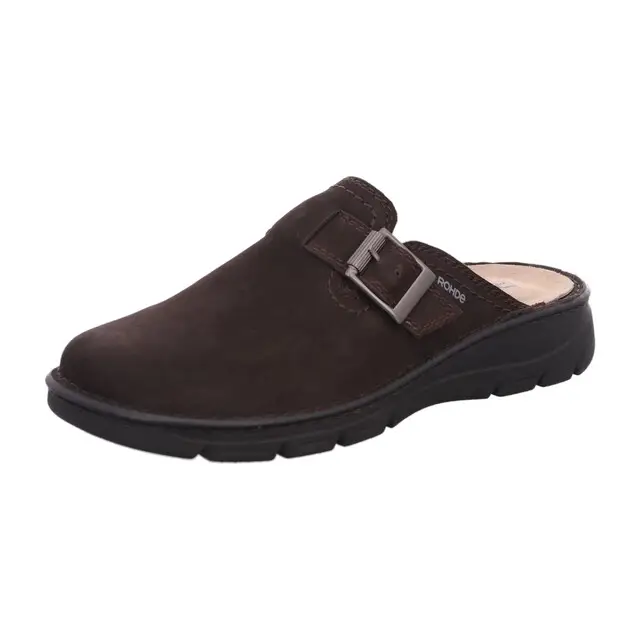 Koop Online Rohde Pantoffel 71 Nubuk Espresso - Maat 40