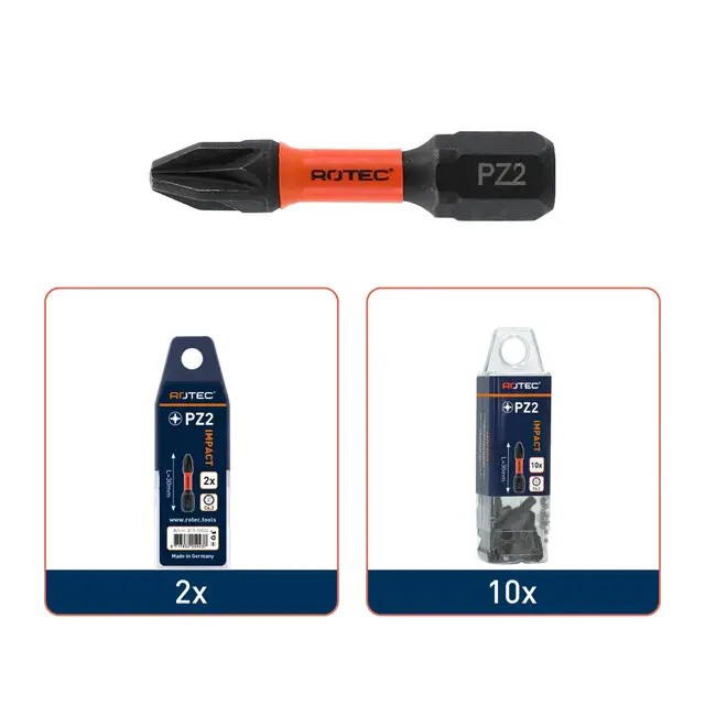 Rotec IMPACT Schroefbit C6.3 - Pz1 x 30 mm - 10 stuks Geld-Terug-Garantie