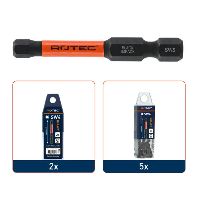 Speciale Aanbieding Rotec IMPACT Bit SW 3 L50 E6.3 BAS - 5 stuks