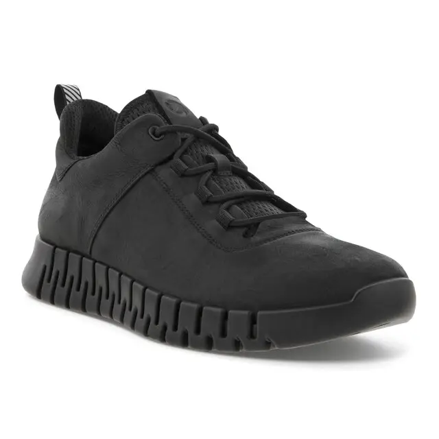 ECCO GRUUV M SNEAKER LEA zwart maat 45 Luxe