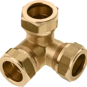 Nieuwe Collectie Bonfix knelkoppeling - Hoek T-koppeling - 22mm x 22mm x 22mm - Messing