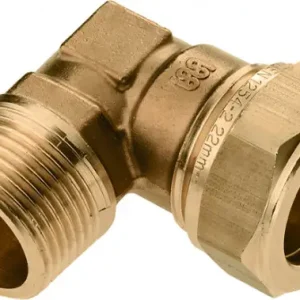 Nieuwe Collectie Bonfix knelkoppeling - knie - buitendraad - 1” x 22mm - Messing