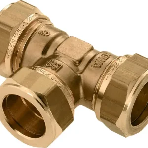 Plaats Bestelling Bonfix knelkoppeling - T-stuk - 18mm x 18mm x 18mm - Messing