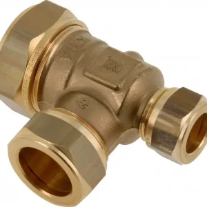 Shop Nu Bonfix knelkoppeling - T-stuk verlopend - 28mm x 22mm x 15mm - Messing