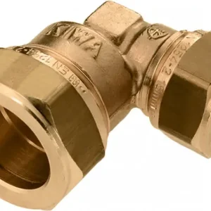 Bonfix knelkoppeling - Verloopknie - 15mm x 10mm - Messing Premium