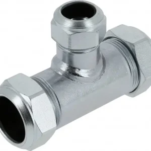 Op = Op Bonfix Staalverzinkte knelfitting - T-koppeling - verlopend 109 - 3 x knel - 28mm x 15mm x 22mm