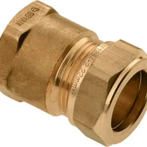 Bonfix knelkoppeling - Schroefbus - 1” x 22mm - Messing Authentiek