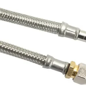 Flexibele aansluitslang - rvs gevlochten - knel x buis - 10mm x 10mm - DN8 - lengte 50cm Geld-Terug-Garantie