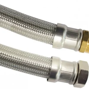 Topkwaliteit Flexibele aansluitslang - rvs gevlochten - binnendraad x buitendraad - 1-1/2” - DN40 - lengte 60cm