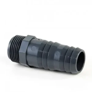 Druk PVC slangtule met buitendraad - 1” x 31-34mm - 10 bar Geld-Terug-Garantie