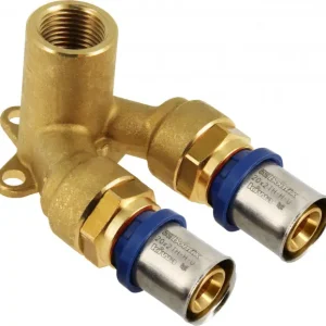 Modern Bonfix Perskoppeling - 2x Alu-pers 1x Binnendraad - Doorstroom muurplaat - 20 x 1/2” x 20mm